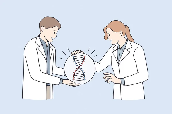 Genetik araştırma ve DNA testi kavramı. — Stok Vektör