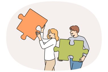 Bir çift erkek ve kadın ilişki kurmaya çalışıyorlar, bulmaca parçalarını ellerinde tutuyorlar. Güçlü bir aile oluşturmak ve anlaşmazlıklardan ve tartışmalardan kaçınmak için ilişkileri birlikte yürütmek.