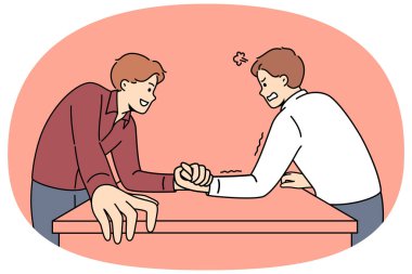 İki adam kimin daha güçlü olduğunu öğrenmek için bilek güreşi yapıyor ve iş dünyasının liderliğini kanıtlıyor. Arkadaşlar komik am güreşi yapar, rakiplerine atletik üstünlük gösterirler.