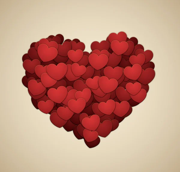 Coração feito de corações — Vetor de Stock