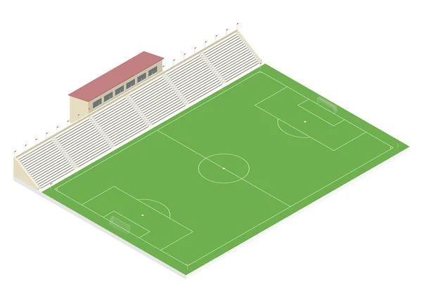 Campo de fútbol isométrico — Vector de stock