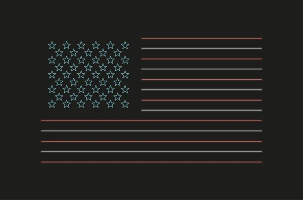 Neon Usa flaggan — Stock vektor