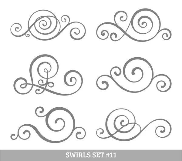 Calligraphic swirls collection — Stock Vector