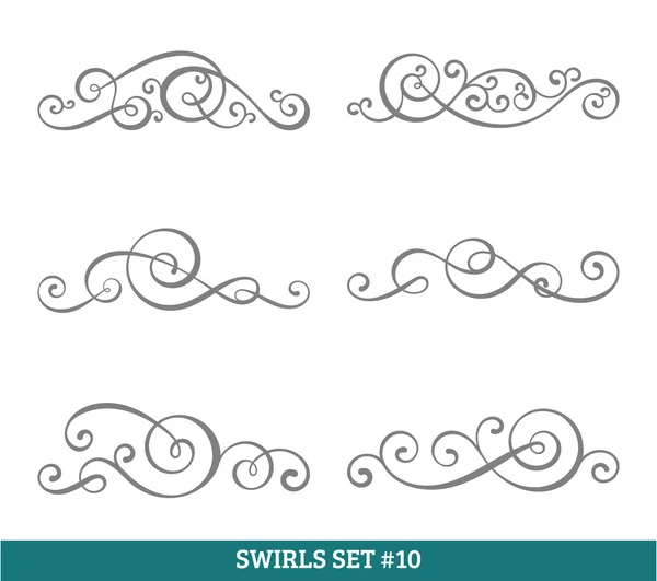 Calligraphic swirls collection — Stock Vector