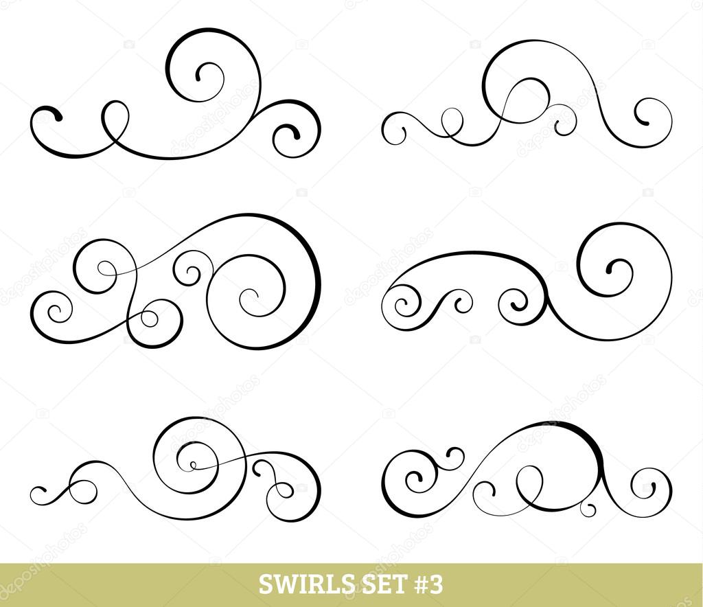 Calligraphic swirls collection