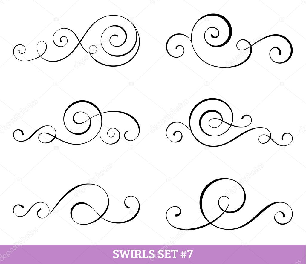 Calligraphic swirls collection