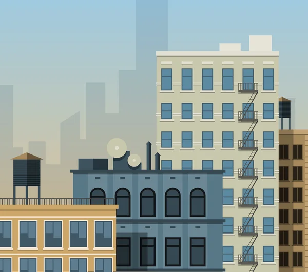 Techos de Nueva York — Vector de stock