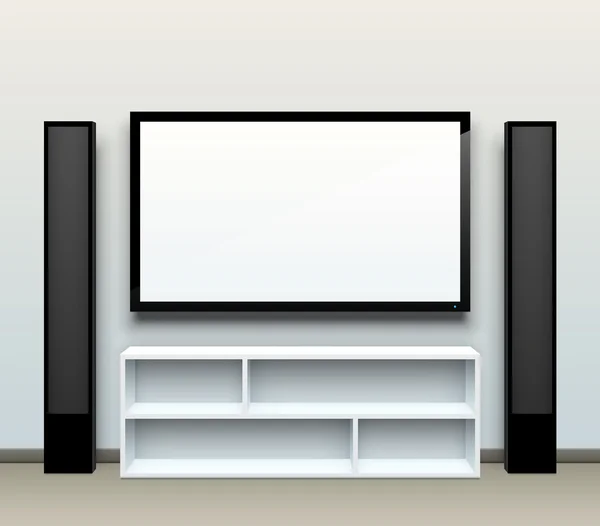 TV sur le mur — Image vectorielle