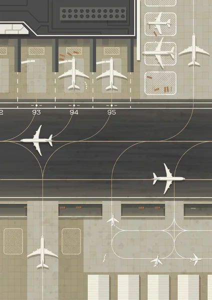 Vue de dessus aéroport — Image vectorielle