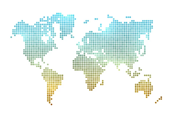 Mapa do Mundo feito de pontos — Vetor de Stock