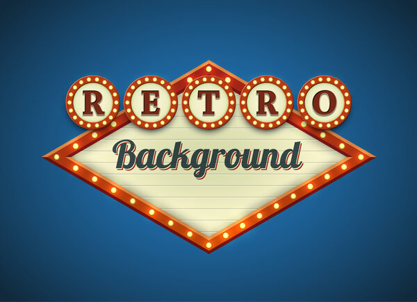 Retro lightbulbs signboard