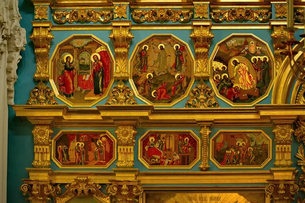 이스트라 러시아 2018 부활의 예루살렘 수도원의 정교회 내부에 성들과 성경적 — 스톡 사진