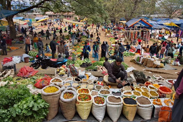 Chariduar Eastern India January 2016 Roadside Food Market Sells Huge — Stock Photo, Image