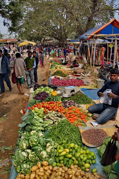 Chariduar Eastern India January 2016 Roadside Food Market Sells Huge — Stock Photo, Image