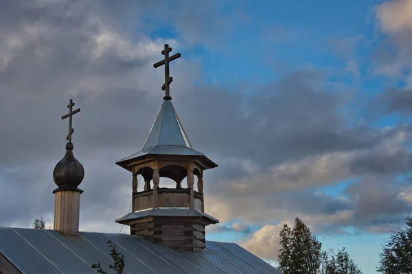 Paltega República Karelia Rusia Octubre 2018 Capilla Madera Ortodoxa Orilla — Foto de Stock