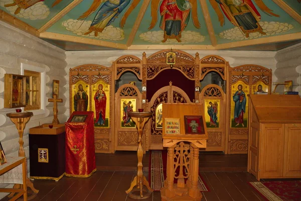Karelia Russia October 2018 Images Saints Interior Orthodox Church Elijah — Stock Photo, Image