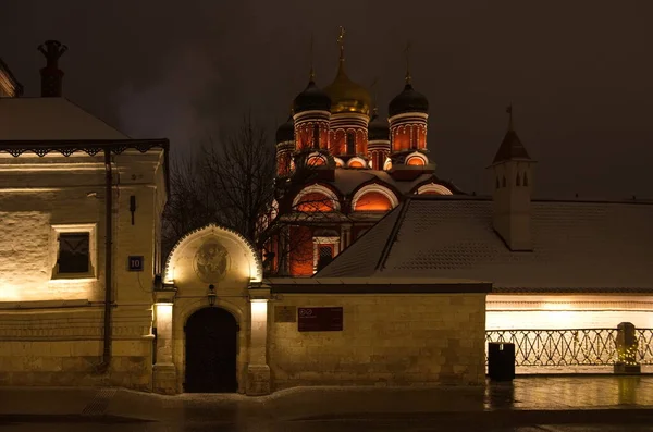 Mosca Russia Dicembre 2020 Illuminazione Capodanno Nella Cattedrale Dell Icona — Foto Stock