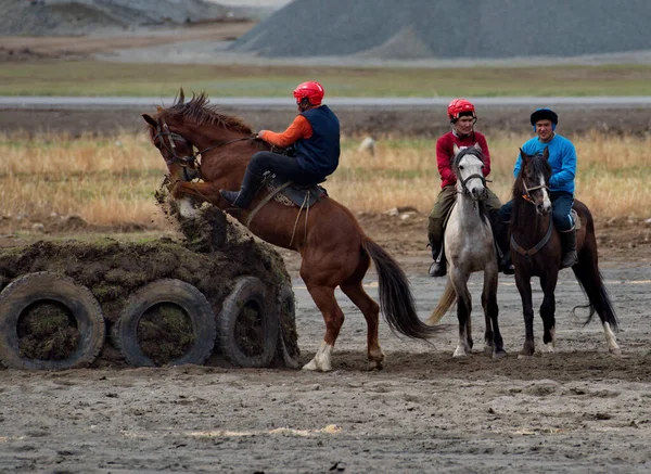 Kupchegen Rusko Května2021 Mistrovství Altai National Equestrian Game Kok Boru — Stock fotografie