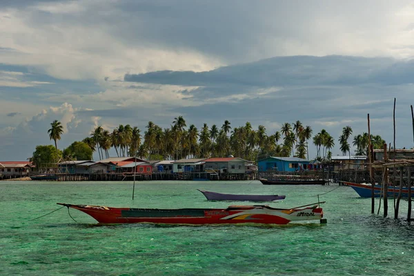 Het Eiland Borneo Maleisië November 2018 Sea Gypsy Dorp Een — Stockfoto