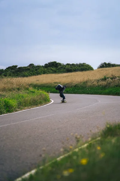 Beachy Head East Sussex 2020 Downhill Skate Riders Road South — Stock Photo, Image