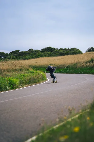 Beachy Head East Sussex 2020 Downhill Skate Riders Road South — Stockfoto