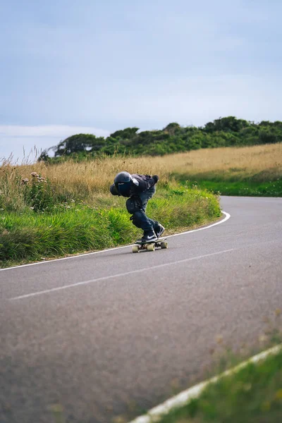 Beachy Head East Sussex 2020 Downhill Skate Riders Road South — Stock Photo, Image