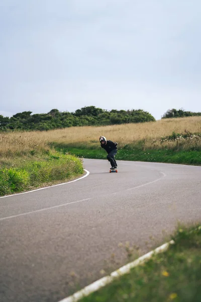 Beachy Head East Sussex 2020 Downhill Skate Riders Road South — Stock Photo, Image