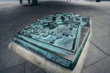 York, North Yorkshire the North 124; İngiltere - 20.09.11: York Papaz Katedrali 'nin yerleşim yeri heykeli 