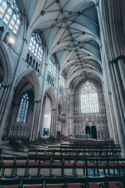 York, Kuzey Yorkshire (124; İngiltere - 20.09.11: York Minster İkonik Gotik tarzı ortaçağ katedralinin güzel içi 
