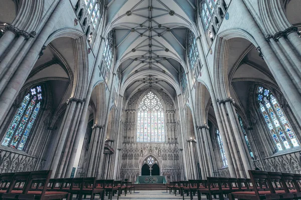 York North Yorkshire 2020 Schöner Leerer Innenraum Der Gotischen Kathedrale — Stockfoto