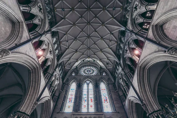 York North Yorkshire 2020 Krásný Prázdný Interiér Středověké Katedrály Stylu — Stock fotografie