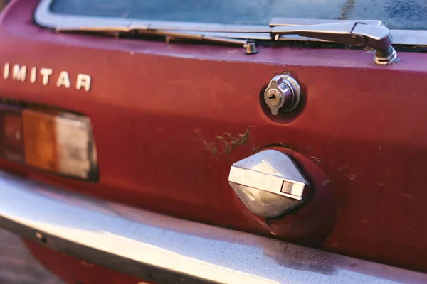 London West 2021 Reliant Scimitar Gte Red Color Parked Sidewalk — ストック写真