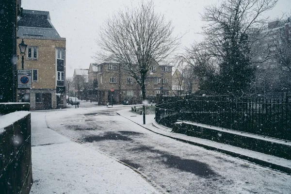 Richmond Thames London 2021 West London Streets Coevered Snow Sunday — Stock Photo, Image