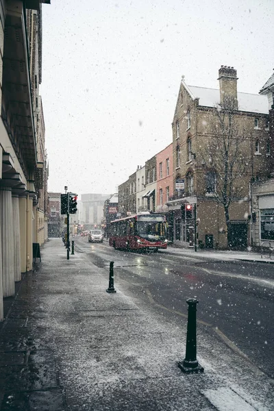 Richmond Thames Londyn Wielka Brytania 2021 Richmond Street Covered Snow — Zdjęcie stockowe