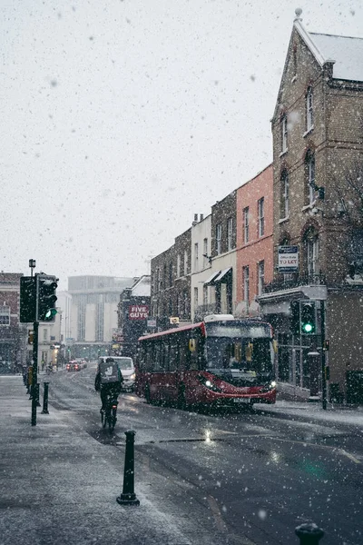 Richmond Thames London 2021 Richmond Streets Covered Snow Cold Sunday — Fotografie, imagine de stoc