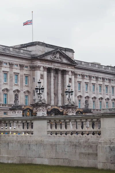 City Westminster Londres 2021 Buckingham Palace Union Flag Flying Half — Foto de Stock