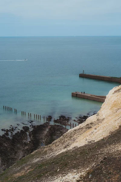 Seaford East Sussex 2021 Chalk Rock Cliffs Sussex Coast Pebble — Stock Photo, Image