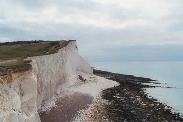 Seaford Doğu Sussex 124 Ngiltere Sussex Kıyısındaki Tebeşir Kayalıkları Bulutlu — Stok fotoğraf