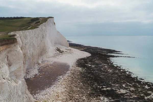 Seaford Doğu Sussex 124 Ngiltere Sussex Kıyısındaki Tebeşir Kayalıkları Bulutlu — Stok fotoğraf