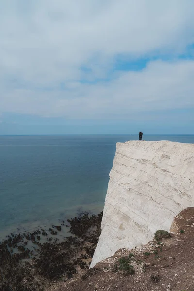 Seaford East Sussex 2021 Lidé Kráčejí Stezkách Vrcholu Křídových Útesů — Stock fotografie