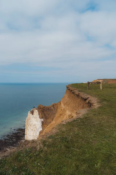 Seaford Východní Sussex Seaford Head Nature Reserve Pohled Zamračené Ráno — Stock fotografie