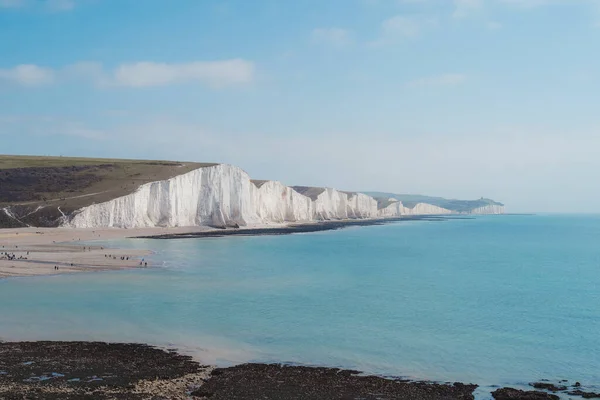 Seaford Baş Doğa Koruma Alanı Cuckmere Haven Huzur Dolu Sahil — Stok fotoğraf