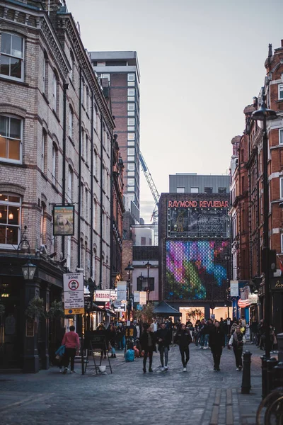 Soho Londen 2021 Halve Lege Straatdalen Van Soho Vrijdagavond — Stockfoto