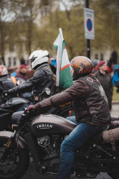 Westminster Londyn 2021 Rajd Rowerzystów Rolling Thunder Parliament Square Marszu — Zdjęcie stockowe