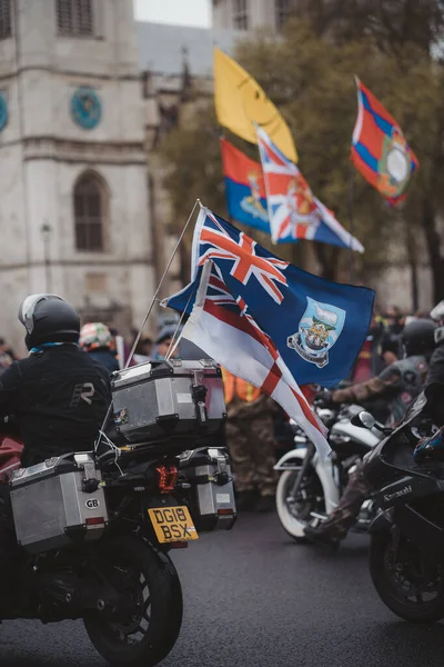 Westminster Londres 2021 Rallye Des Motards Rolling Thunder Marche Parliament — Photo