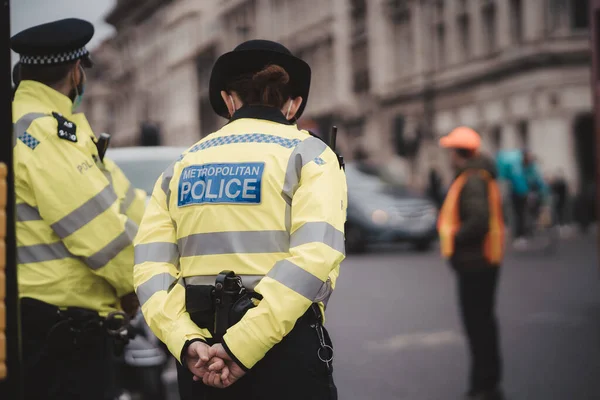 Westminster Londyn 2021 Policjanci Marszu Londyńskim Wspierają Weteranów — Zdjęcie stockowe