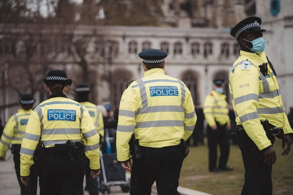 Westminster Londres 2021 Des Policiers Marche Londres Pour Soutenir Les — Photo