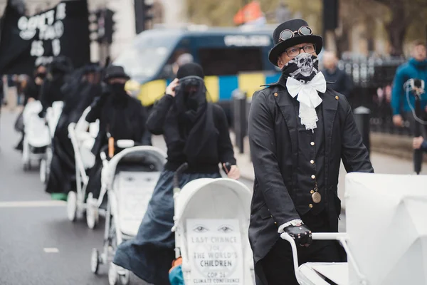 Westminster Londres Reino Unido 2021 Ativistas Rebelião Extinção Marcham Lentamente — Fotografia de Stock