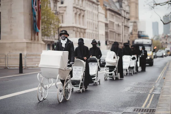 Westminster London 2021 Aktivisten Der Extinction Rebellion Marschieren Mit Weißen — Stockfoto