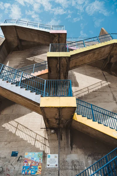 Stock image Ramsgate, Kent | UK -  2021.05.29: A colourful painted staircase on the cliff retaining wall at Ramsgate, a coastal town.